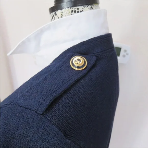 St John Separates Dark Blue Knit Open Front Cardigan 8 Women's - Picture 3 of 9